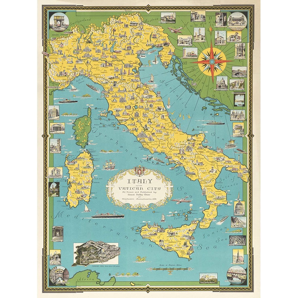 โปสเตอร์-รูปภาพแผนที่อิตาลี-เมืองวาติกัน-ขนาดใหญ่-สําหรับตกแต่งผนัง-0607