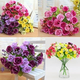 AG 1 Bouquet 21 Head Artificial Fake Rose Wedding Party Home Decoration Flower