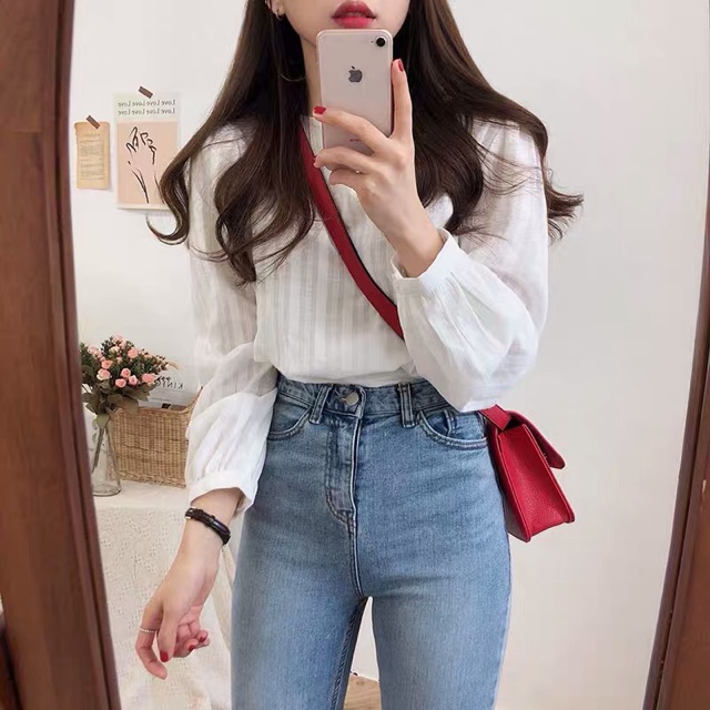 เสื้อจั๊มเอวแขนยาว-สามารถผูกโบว์ข้างหลังได้