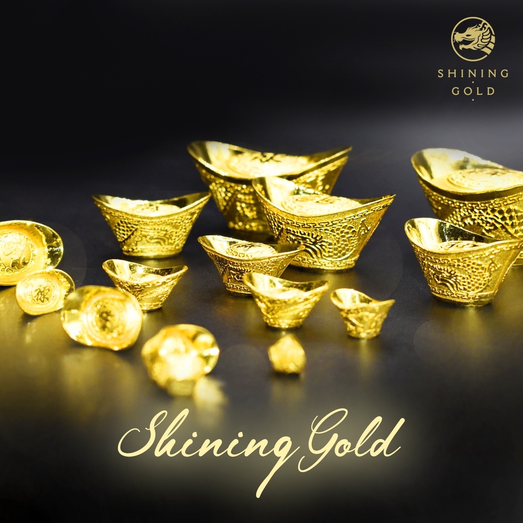 รูปภาพของSHINING GOLD กิมตุ้งทองคำ 96.5% ฮก ลก ซิ่ว น้ำหนัก 1.9 กรัม / 1 สลึง / 2 สลึงลองเช็คราคา