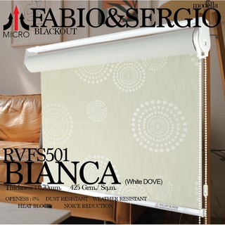 RVFS501 ม่านม้วน ทึบแสง สีขาว BIANCA รุ่น “FABIO &amp; SERGIO”