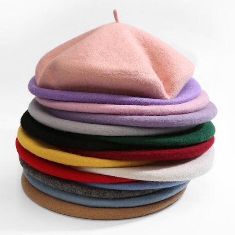 ภาพสินค้าหมวกกันหนาว ผ้าขนสัตว์ สไตล์ฝรั่งเศส สำหรับผู้หญิง (17 สี) จากร้าน trendycollection.th บน Shopee ภาพที่ 5