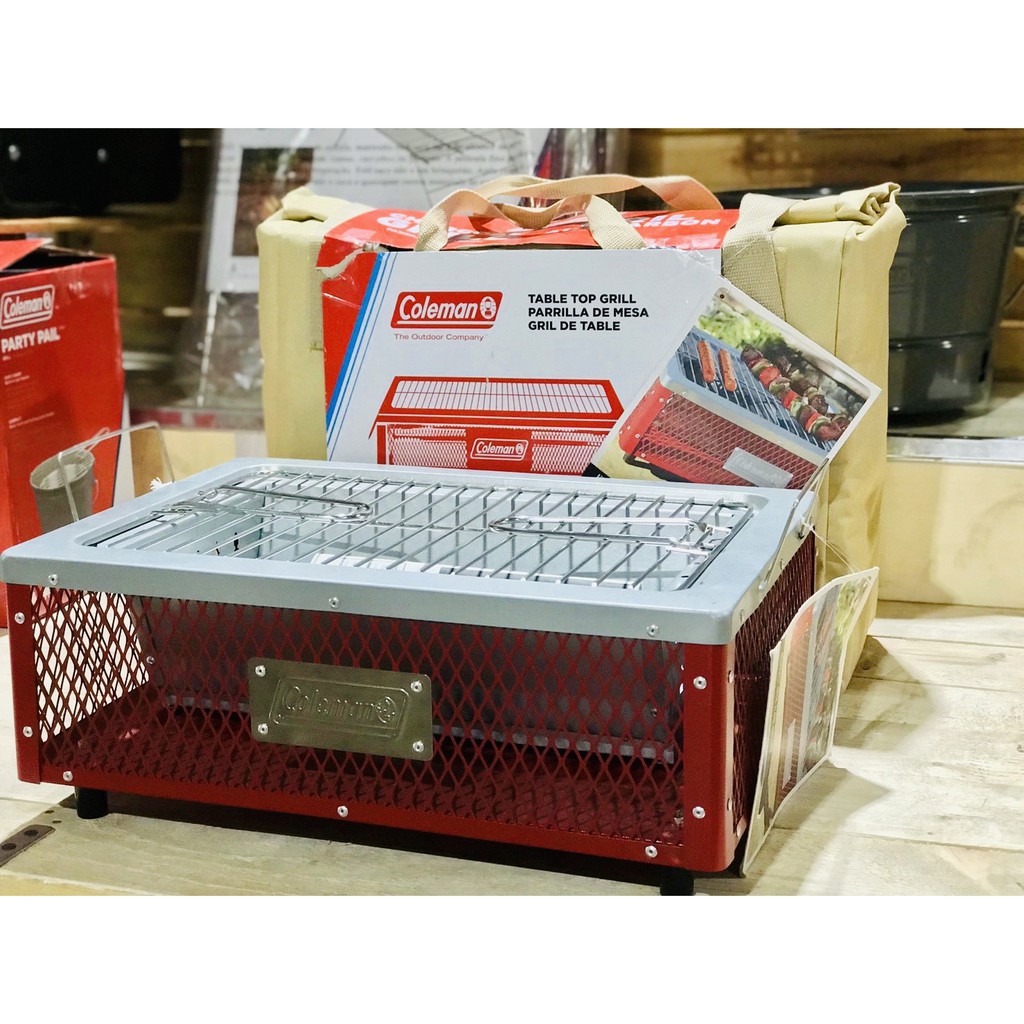Coleman tabletop top charcoal grill