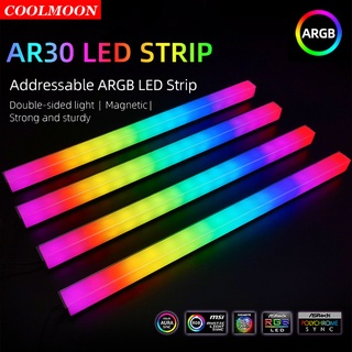 ภาพหน้าปกสินค้าLight bar  magnetic strip decorated with computer Coolmoon 5V 3Pin Led strip Light Bar RGB ที่เกี่ยวข้อง