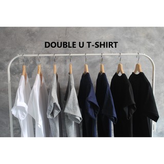 ออกใบกำกับภาษีได้ - (คอวี)เสื้อยืดสีพื้นคอวีราคาส่ง ไม่ยืดไม่ย้วย - DOUBLE U T-SHIRT **ไม่มีการเย็บตะเข็บข้างตัวเสื้อ**