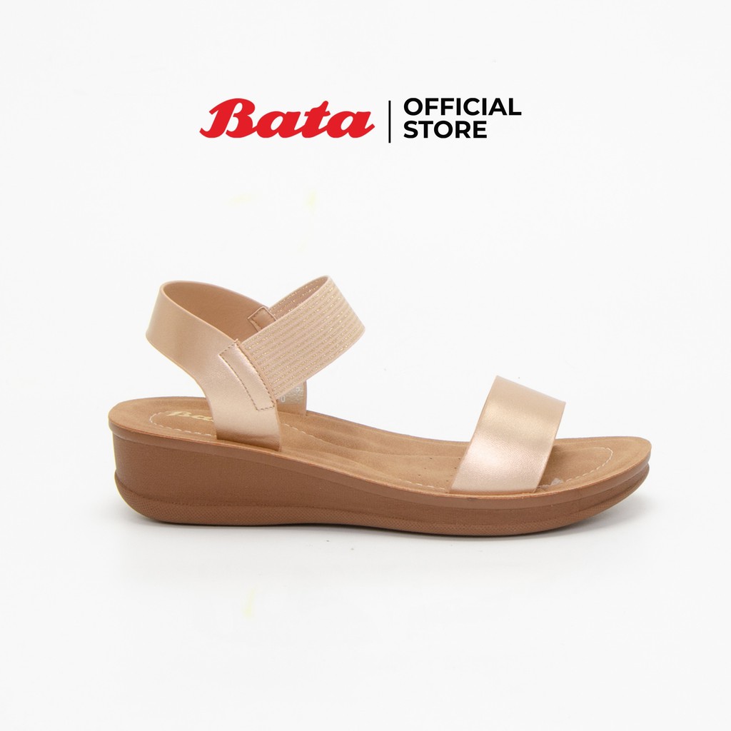 ภาพหน้าปกสินค้าBata Women's Mules Sandals รองเท้าส้นแบนสำหรับผู้หญิง รุ่น Verena สีชมพูทอง 5618157 จากร้าน bata_officialstore บน Shopee