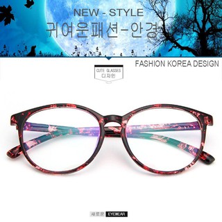 Fashion แว่นตา เกาหลี แฟชั่น แว่นตากรองแสงสีฟ้า รุ่น 2376 C-5 ชมพูลาย ถนอมสายตา (กรองแสงคอม กรองแสงมือถือ)