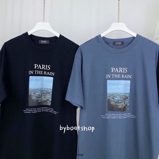 #พร้อมส่ง เสื้อยืด oversize ลาย Paris in the rain ☔️ (ผ้าคอตตอนหนา งานสกรีนเกรดพรีเมียม)