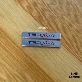 โลโก้* TRDsports เล็กคู่ งานโลหะ ( ขนาด* 1 x 5.9 cm ) ราคาต่อคู่