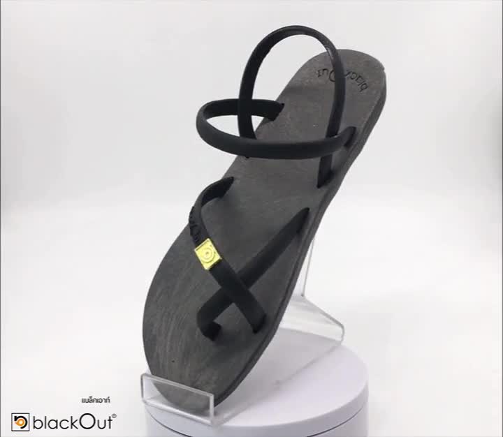 blackout-toeloopslingback-รองเท้าแตะ-คีบโป้งรัดส้น-รองเท้ายางกันลื่น-พื้นเทา