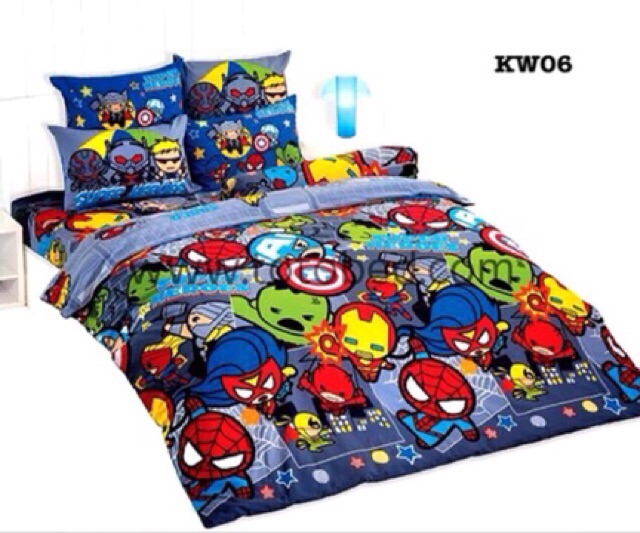 ผ้าปูที่นอน-ผ้านวม-ครบชุด-toto-ลายลิขสิทธิ์-avengers