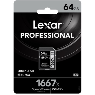 ภาพขนาดย่อของสินค้าLexar 64GB SDXC Professional 1667x (250MB/s)