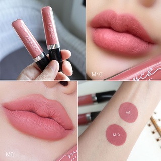 SET GLOSS MYCA M6+M10 (เซ็ตคู่ 2 ชิ้น) กลอสเนื้อแมท สีสันสวยงาม เนื้อสัมผัสนุ่มเนียนละเอียด เนื้อบางเบาไม่หนักปาก กันน้ำ