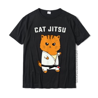 มวยไทยรั้งJiu Jitsu Kawaii Cat Funny BJJ Or MMA Grappling T-Shirt Cotton T Shirt For Men Unique Tops Shirts Cute Partyมว