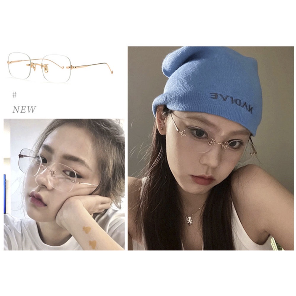 ภาพหน้าปกสินค้าwoman fashion simple Lightweight rimless glasses trendy metal frame sunglasses จากร้าน xijing.th บน Shopee