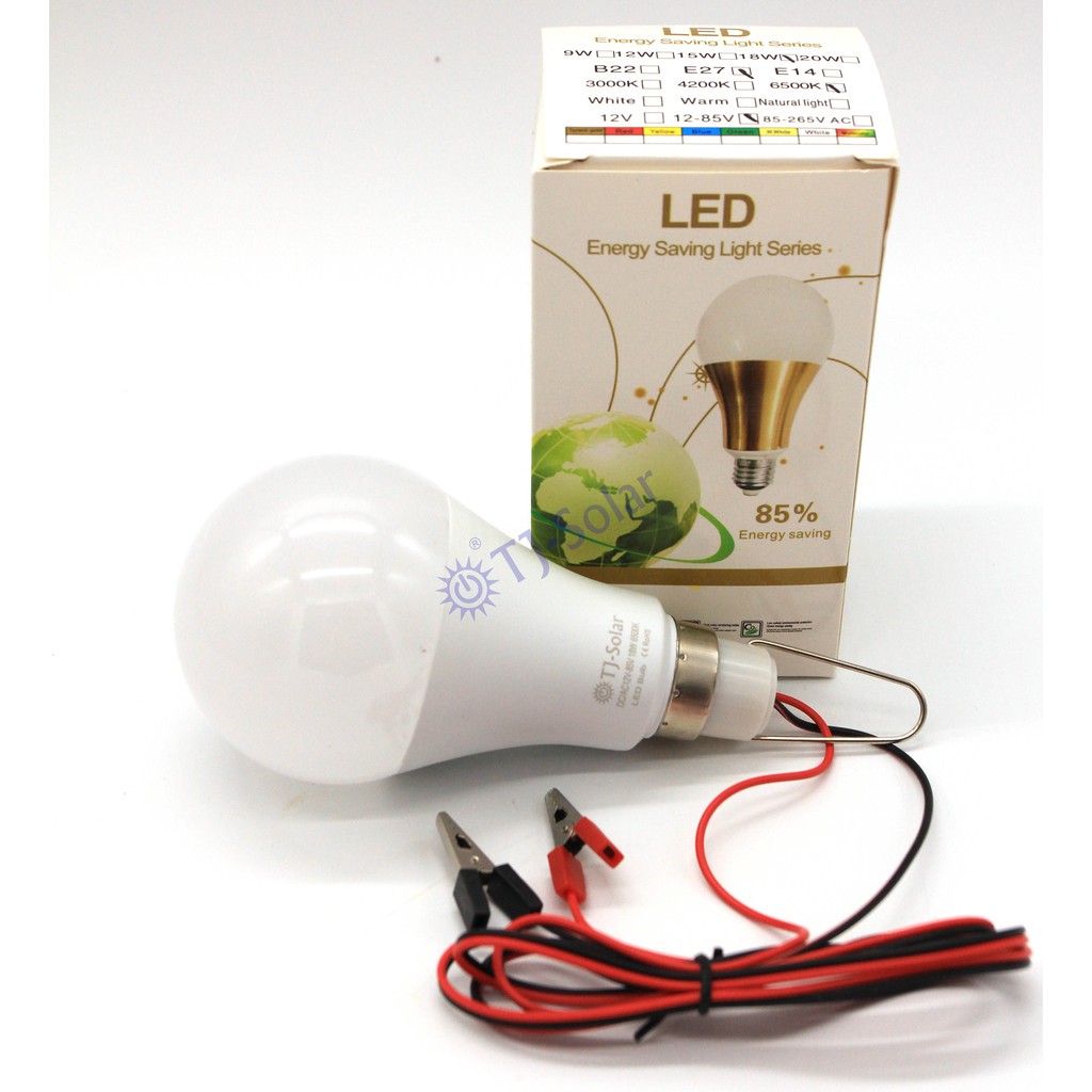 LED Light Bulb DC 9W 18W DC 12V~85v แสงสีขาว ใช้กับระบบโซล่าเซลล์ ระบบ ...