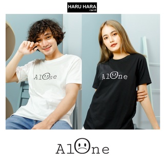 เสื้อยืดมินิมอล [สีขาว/สีดำ] Cotton100% - ลายสกรีน Alone