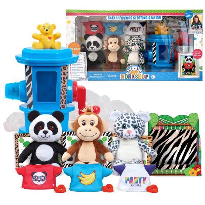 build-a-bear-workshop-safari-friends-stuffing-station-21-pieces-leopard-monkey-and-panda-ages-3