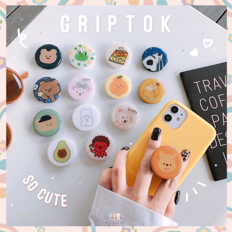 (พร้อมส่ง ️) 💓 griptokวงกลม griptokการ์ตูนน่ารัก griptokเกาหลี ที่ติด