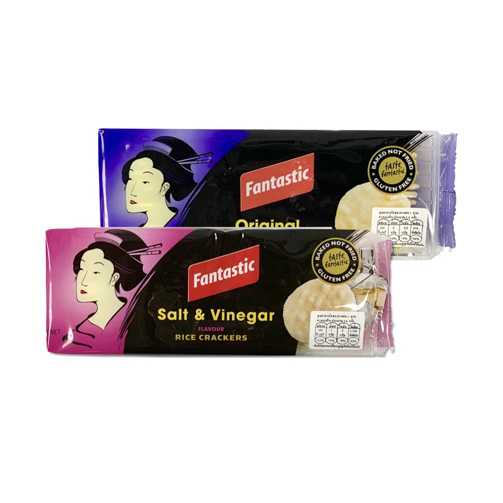 Fantastic Rice Crackers (ขนาด 100g.) 2 รสชาติ Original & Salt Vinegar