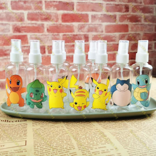 Fantastic789 1Pc100ml Cartoon Pikachu Transparent Empty Spray Bottle Plastic Mini Refillable Container Cosmetic Bottles Containers