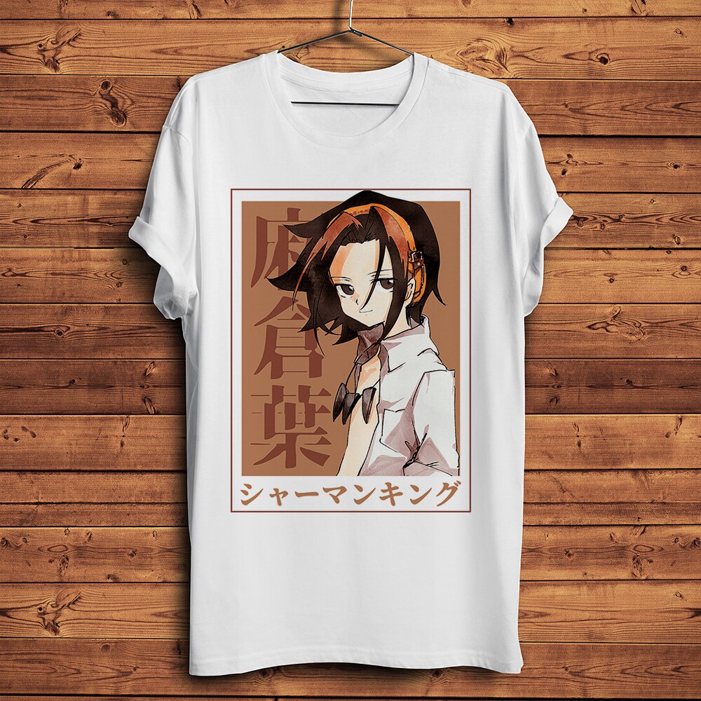 เสื้อยืดแขนสั้นลําลอง-พิมพ์ลายอนิเมะ-asakura-yoh-shaman-king-สีขาว-สไตล์ญี่ปุ่น-สําหรับผู้ชาย-และผู้หญิง