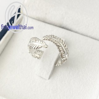 Finejewelthai-แหวนใบมะกอก-แหวนเงินแท้-แหวนเกลี้ยง-Olive-Leaves-Silver-Ring-R131100