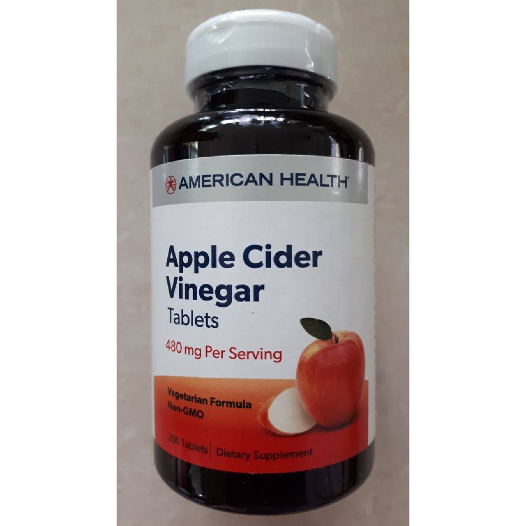 แพ็คเกจใหม่-ลดราคาพิเศษ-american-health-apple-cider-vinegar-200-เม็ด-แอปเปิ้ลไซเดอร์-ช่วยควบคุมน้ำหนัก-เผาผลาญไขมัน