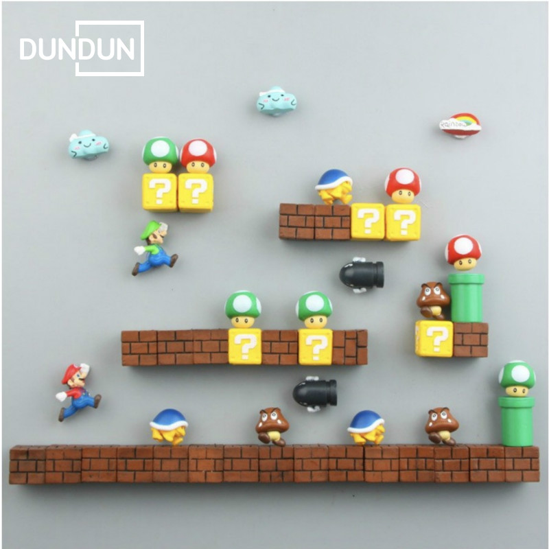 ครบชุด-52-pcs-สติ๊กเกอร์ตู้เย็น-super-mario-3d-สเตอริโอสติ๊กเกอร์ตกแต่งตู้เย็นมาริโอ้