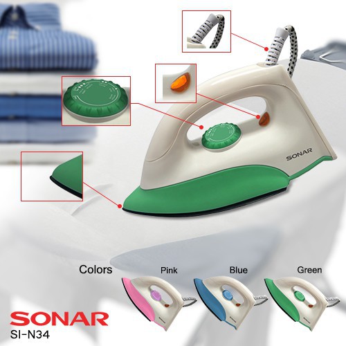 เตารีดไฟฟ้า-ยี่ห้อ-sonar-รุ่น-si-n34-คละสี