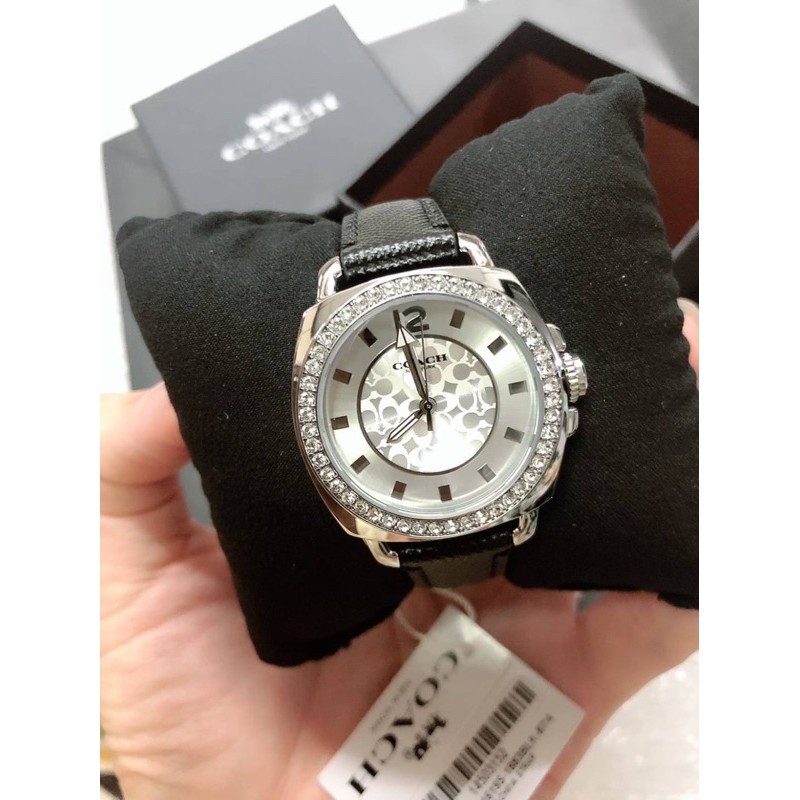 (ผ่อน0%) นาฬิกา Womens Coach 14503152 BOYFRIEND Silver Tone Glitz Watch ...