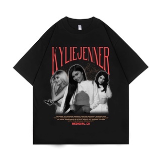 ผ้าฝ้ายแท้star tshirtเสื้อยืด พิมพ์ลาย Kylie JENNER RAP TEE | เสื้อยืด พิมพ์ลาย RAPPER HIP HOP Music DJ Artist สีดํา สํา