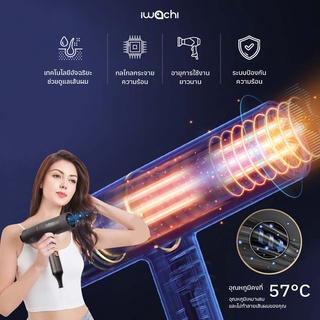 ภาพขนาดย่อของภาพหน้าปกสินค้าIWACHI ไดร์เป่าผม hair dryer GY-2100 1800W พับเก็บได้ พกพาสะดวก ปรับลมได้ 3 ระดับ ปรับลมร้อน/ลมธรรมชาติ/ลมเย็น จากร้าน gaoyangelectric บน Shopee