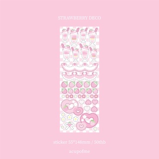 strawberry deco sticker สติกเกอร์ไดคัท