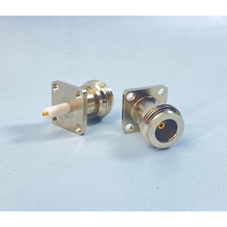 Straight N Female Jack 4 รู แบบยึดแท่น TDC Usa Connector RF 4mm.