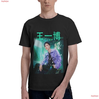 loylaiya แฟชั่นสบายๆ เสื้อ หวัง อีปั๋ว Wang Yibo SDC3 Classic T-Shirt Casual Tee 100%Cotton Mens Basic Short Sleeve T-S