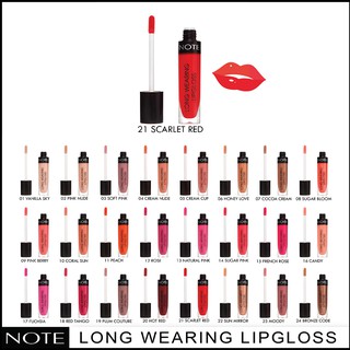 NOTE COSMETICS LONG WEARING LIPGLOSS 21 SCARLET RED