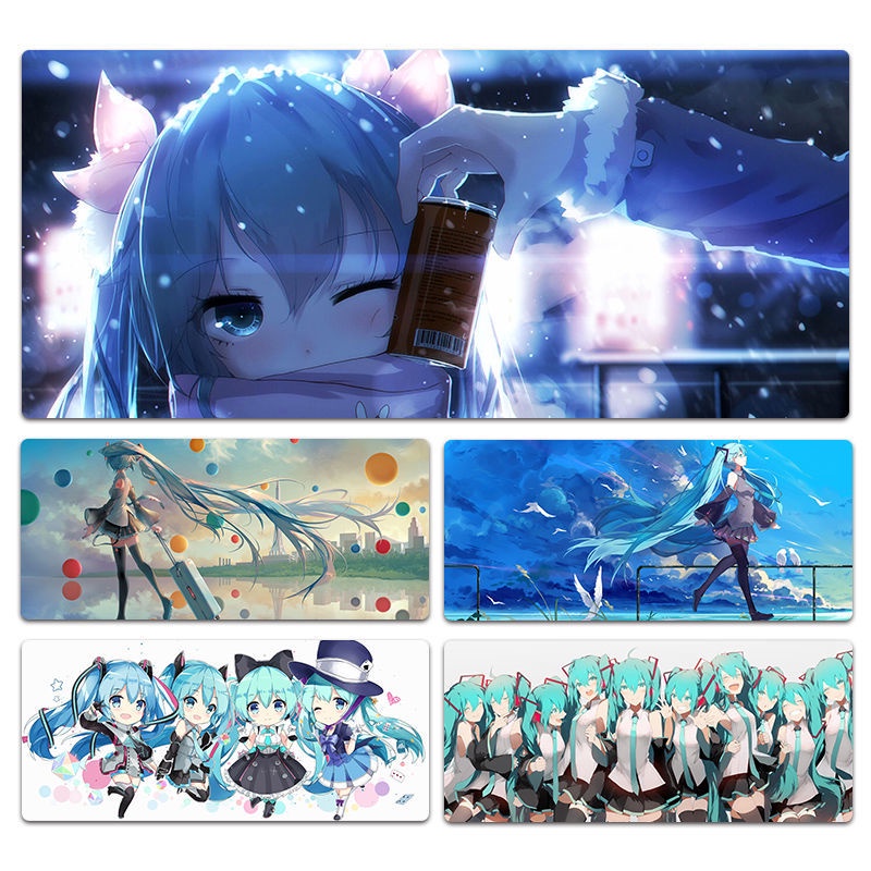 แผ่นรองเมาส์-90x40cm-gaming-mouse-pad-ลายการ์ตูน-ลายanime-hatsune-miku-แผ่นรองเมาส์อนิเมะ