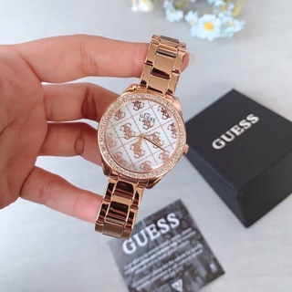 (ผ่อน0%) นาฬิกา Guess  GW0001L3 หน้าปัดโลโก้ ประดับคริสตัล ขนาด 36 มิล  สายแสตนเลส สีโรสโกลด์