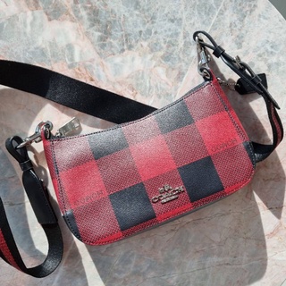 COACH JES BAGUETTE WITH BUFFALO PLAID PRINT