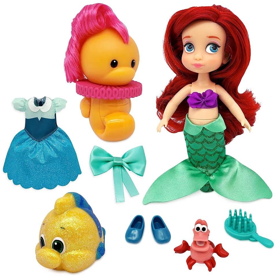 ของแท้นำเข้า-ชุดของเล่นตุ๊กตา5-เงือกน้อย-disney-ariel-animators-collection-ราคา-990-บาท