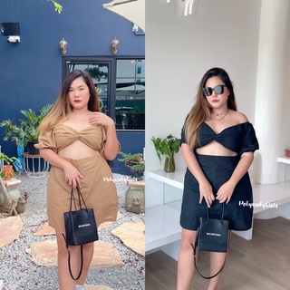 BFTS🧡 สาวอวบ พร้อมส่ง เดรสตุ๊กตาทวิส เดรสสั้นทวิสหน้าอก เว้าช่วงเอว แขนตุ๊กตา แซ่บๆยั่วๆ ด้านหลังดึงสม็อค เนื้อผ้าฝ้าย