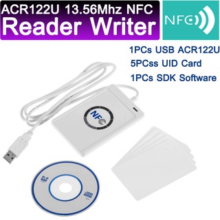 เครื่องอ่านและ เขียน NFC แบบ USB ACR122U - A9 13.56Mhz NFC Reader Writer RFID Copier Duplicator + 5PCss UID Card +SDK So