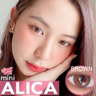 คอนแทคเลนส์ รุ่น Mini Alica สีเทา/ตาล Gray/Brown มีค่าสายตา (0.00)-(-6.00)
