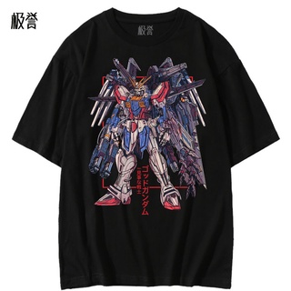 เสื้อยืดโอเวอร์ไซส์ที่มีชื่อเสียงมาก 2021 ใหม่ machine combat fan armor ผ้าฝ้ายแขนสั้นเสื้อยืดฤดูร้อน strikes the body ช