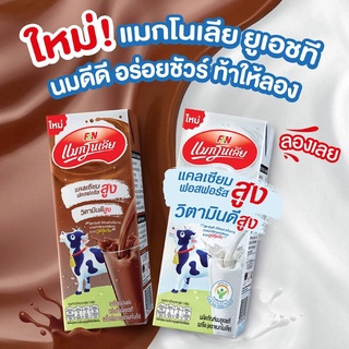 (แพ็ค 4) F&amp;N Magnolia UHT Plain Flavor Milk Product แมกโนเลีย ผลิตภัณฑ์นมยูเอชที 180 มล. มี 2 รสชาติ