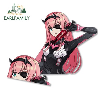 Earlfamily สติกเกอร์ไวนิล ลายอนิเมะ Zero Two DARLING in the FRANXX Aquaflask 13 ซม. สําหรับติดตกแต่งรถยนต์