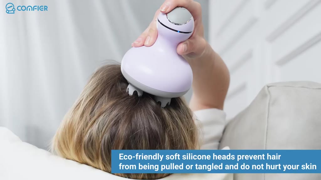 comfier-เครื่องนวดศีรษะไฟฟ้าแบบไร้สาย-เครื่องนวดหนังศีรษะแบบพกพา-ทำความสะอาดอย่างล้ำลึกผ่อนคลายความเครียด-cf-4902