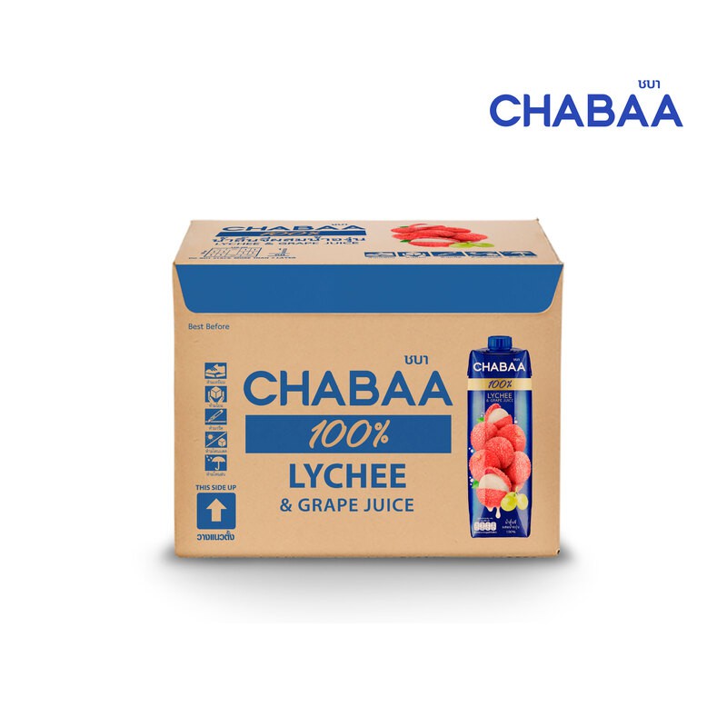 ส่งฟรี-chabaa-น้ำลิ้นจี่ผสมน้ำองุ่น-100-1000-มล-ยกลัง-12-กล่อง