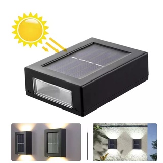 ไฟโซล่าเซล Led Solar Light Outdoor โคมไฟกันน้ำ ไฟอัตโนมัติ โคมไฟติดผนัง Up And Down Lighting ไฟตกแต่งสวน ไ ฟถนนโซล่าเซล